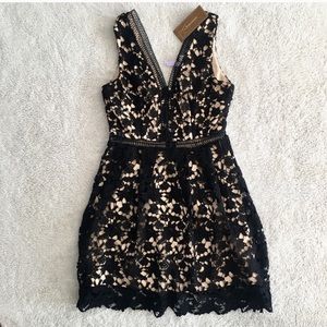 Black lace cocktail dress